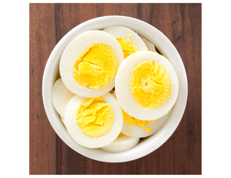 Boiled eggs in a bowl